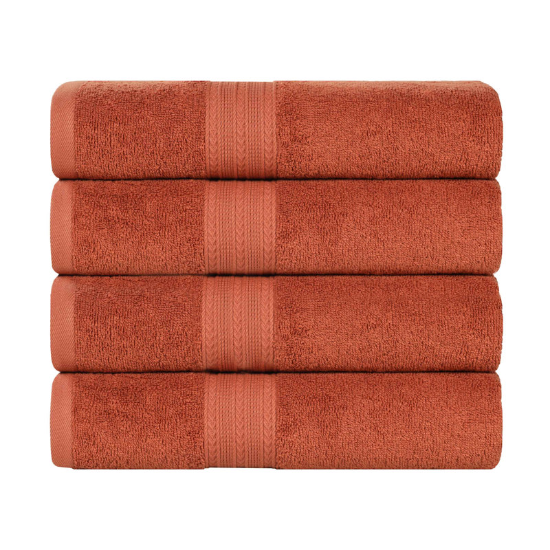 Ensemble de serviettes de bain écologiques en coton 100% Ringspun Hannu, Cuivre