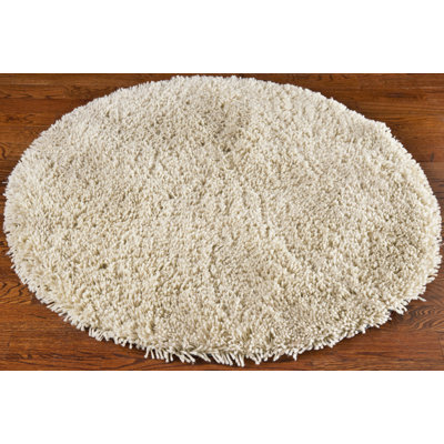 Tapis à poil long ivoire fabriqué à la main Assar