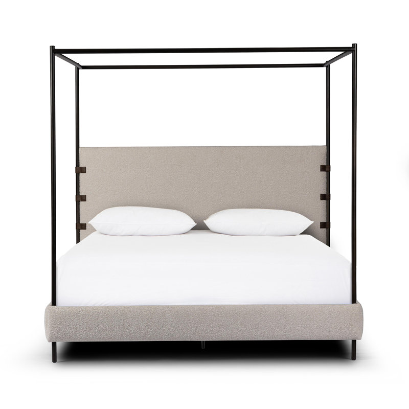 Anderson Upholstered King Canopy Bed, Queen, Knoll Natural