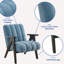 Fauteuil - bleu, base en bois, assise moderne et confortable, rembourrage en mousse épaisse,-924369979