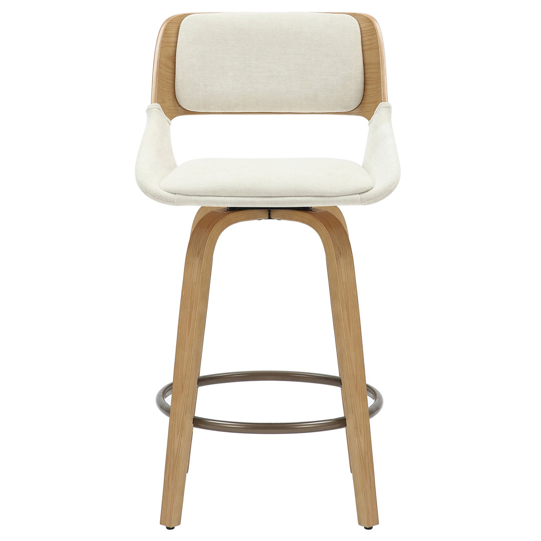 Benedek Swivel Upholstered Counter Stool Wade Logan® 