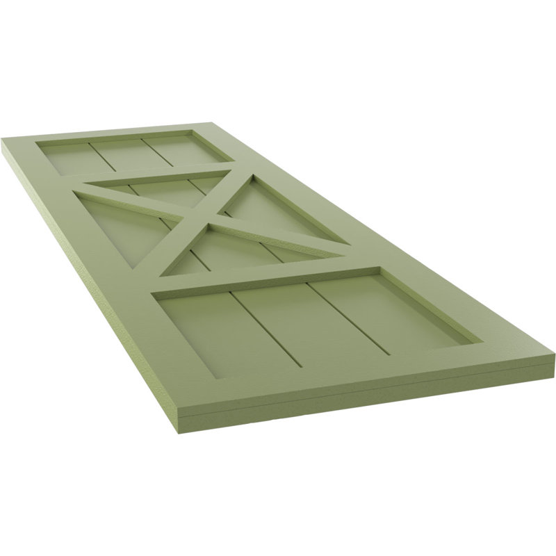 Volets à fixation fixe en PVC True Fit, Vert mousse, 18", 71"