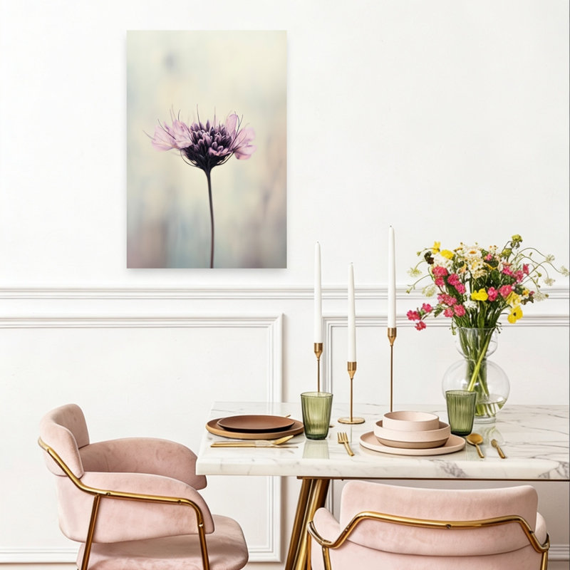 Whispering Petals Delicate Elegant Minimalist Lavender Violet Flower Nature Wall Art Print, 60.96cm H x 40.64cm W
