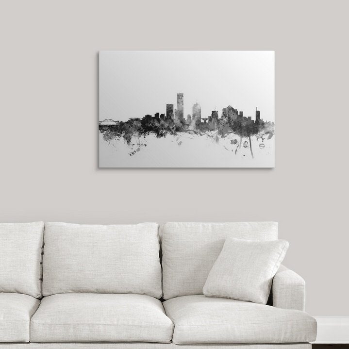 «Milwaukee Wisconsin Skyline» par Francy, impression, H 16 po x l 24 po x P 1,5 po, Toile