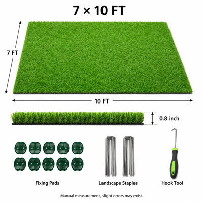 7' x 10' Synthetic Artificial Grass Turf Rug with 0.8'' Pile Height