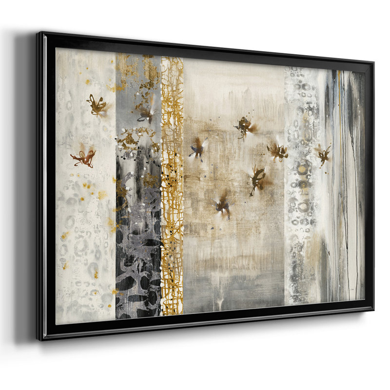 " FarFalla Luster " Print, Black, 30" H x 44" W x 1.5" D