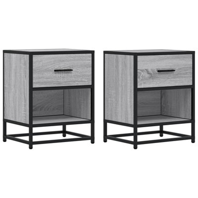 Amberle 40cm W Metal Bedside Table