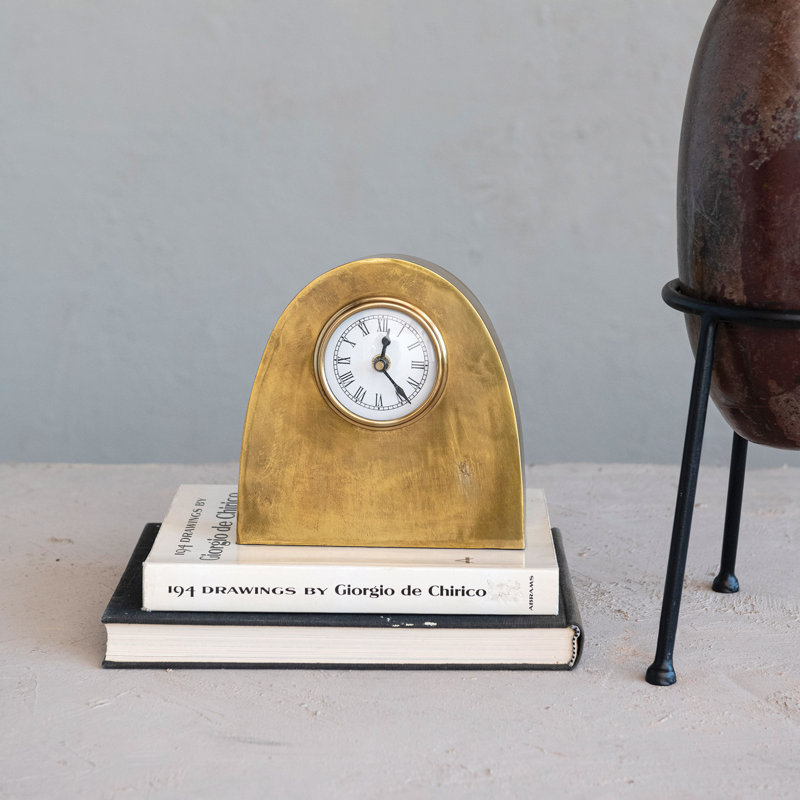 Roman Numeral Iron Mechanical Tabletop Clock