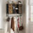 Bathroom Wall Cabinet with 5 Hooks and Towel Bar