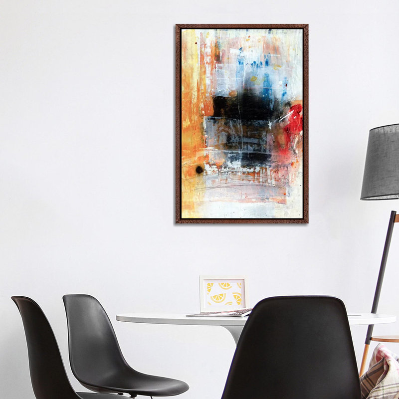 Dot 1 Piece Wall Art on Canvas, 101.6 cm H x 66.04 cm W, Classic Brown Wood Framed
