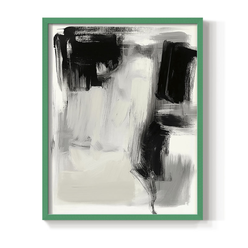 Reproduction encadrée ABSTRACT Series DCCLxx III - bois massif, H 21 po x l 17 po, Vert