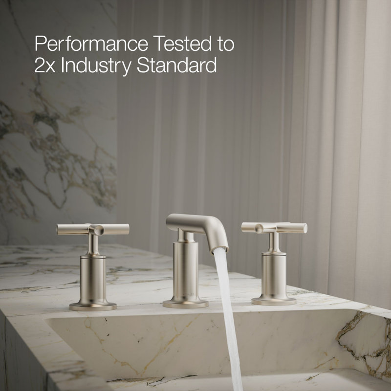 Purist Widespread Bathroom Sink Faucet, Vibrant Brushed Nickel