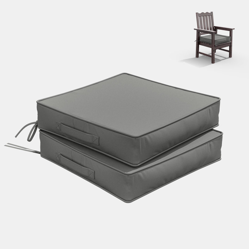Outdoor 4” Seat Cushions And 19”X19” Outdoor Cushions Dining Seat Cushions , Light Gray