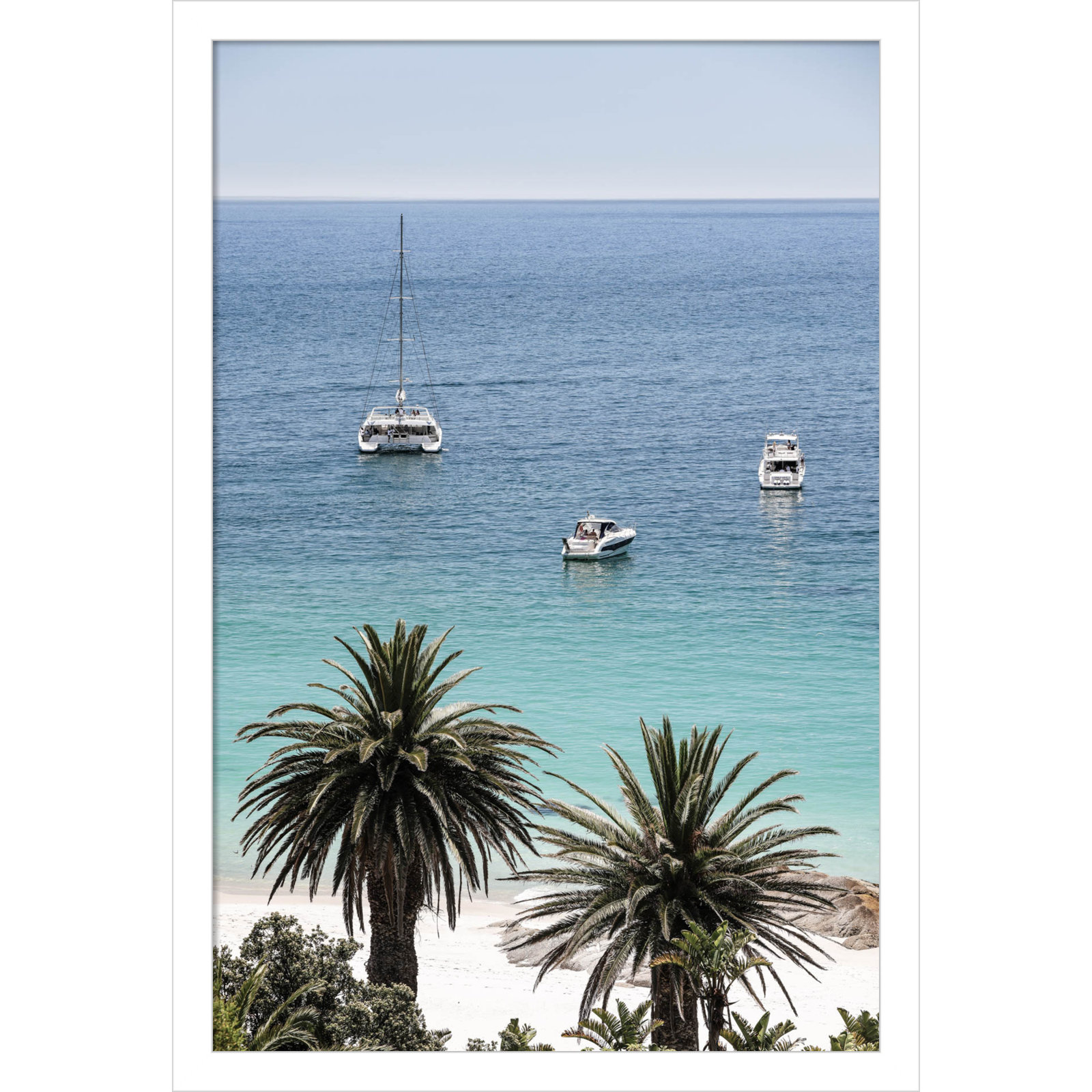 Rothschild "Camps Bay Beach" Print, White, 21" H x 15" W