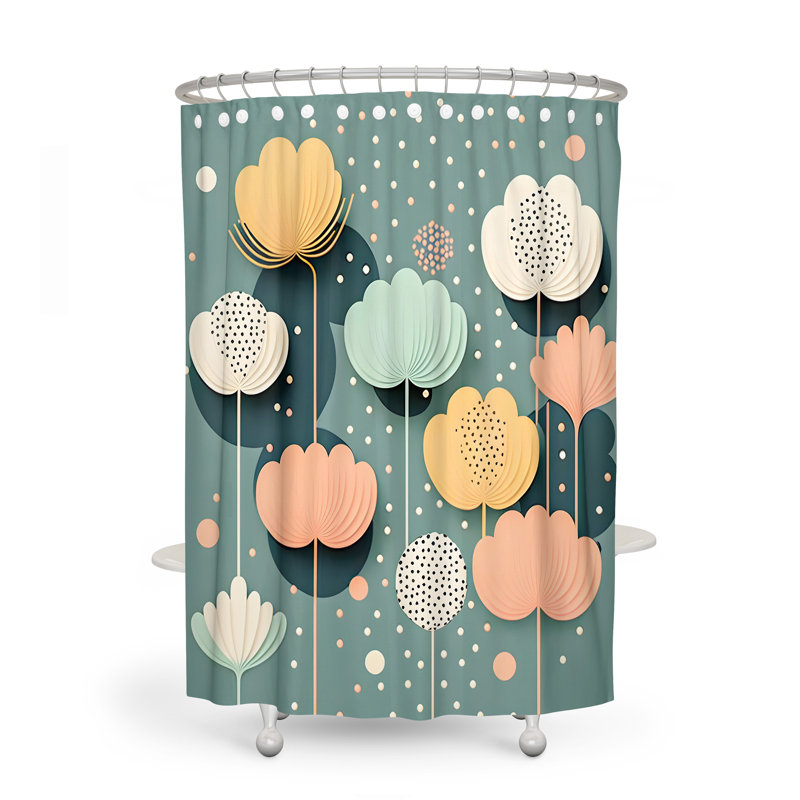 Rideau de douche Floral, H 72 po x l 70 po