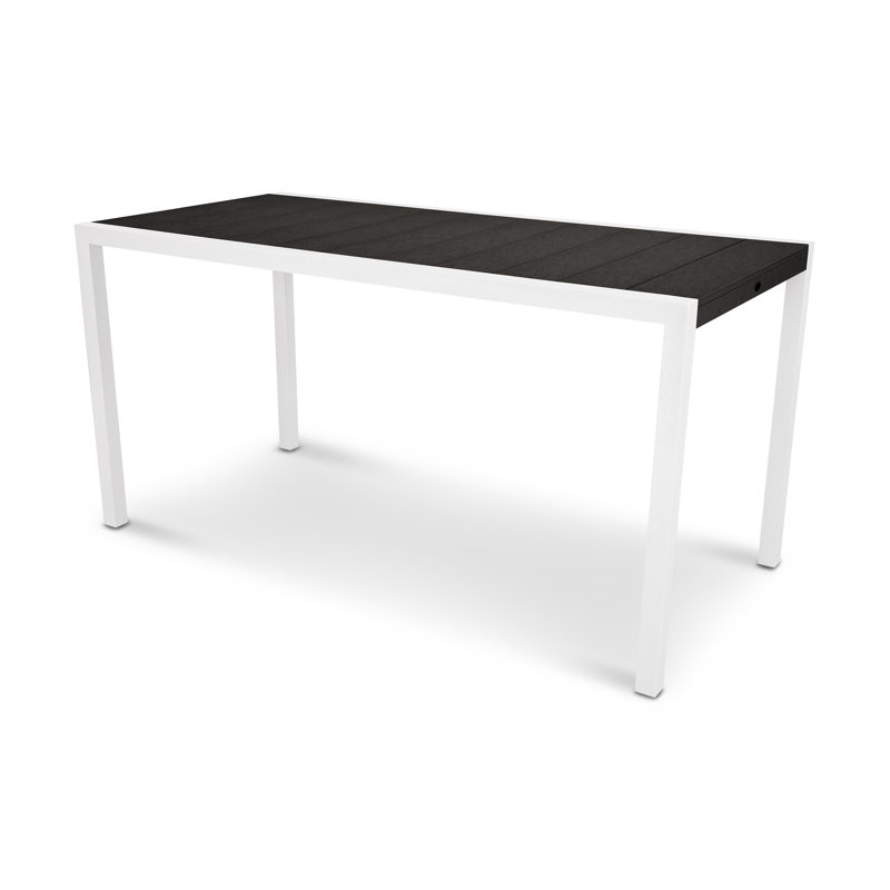 TREX Outdoors Surf City Counter Table, 36" x 73", Textured White/Charcoal Black