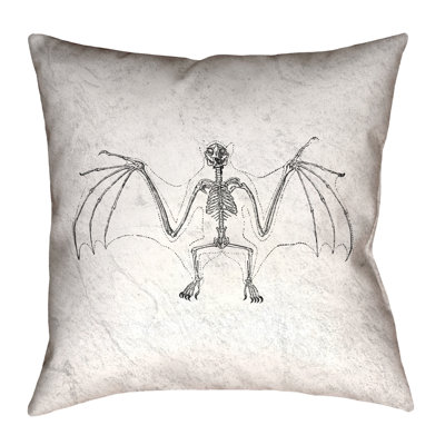 Housse de coussin Vintage Bat Skeleton