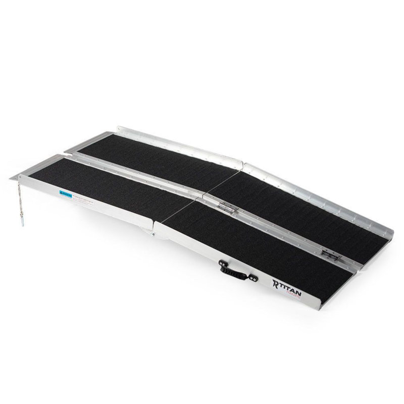 Titan Ramps 5 Foot Multi-Fold Grip Aluminum Wheelchair Ramp, 600 Pound Capacity