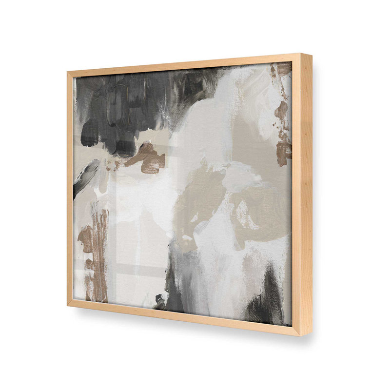 "Mosaïque monochrome V1" sur toile, Raw Maple Single Picture Framed Paper, 17.5" H x 17.5" W x 1.25" D