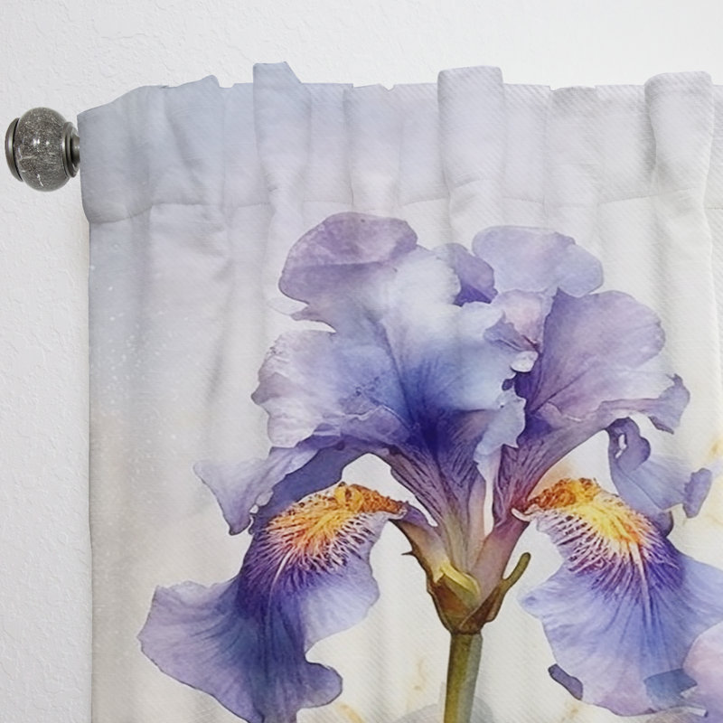 Brentview Purple Yellow Impression Of Iris - Traditional Curtain - Velvet Room Darkening - 1 Panel, 52" W x 84" L