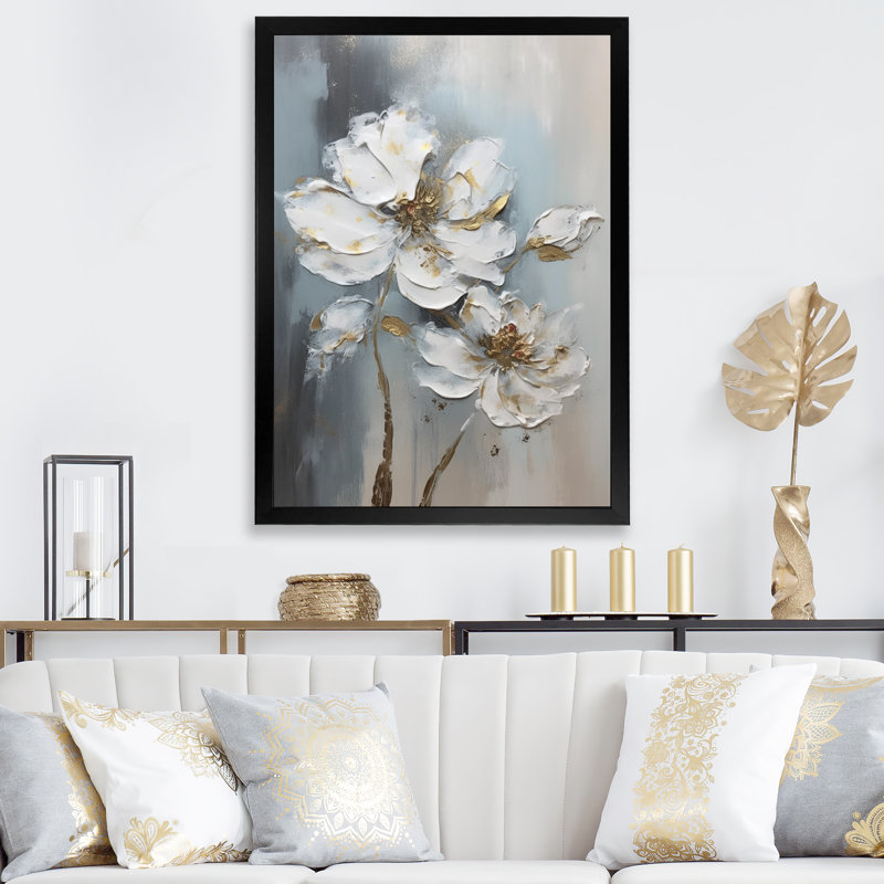 Rudene Melody Of Daisy sur toile, Cadre photo noir, H 20 po x l 12 po x P 1 po