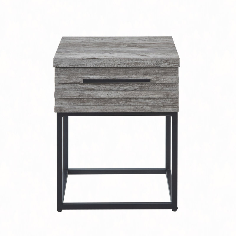 Table de bout avec rangement Contemporary, Gris
