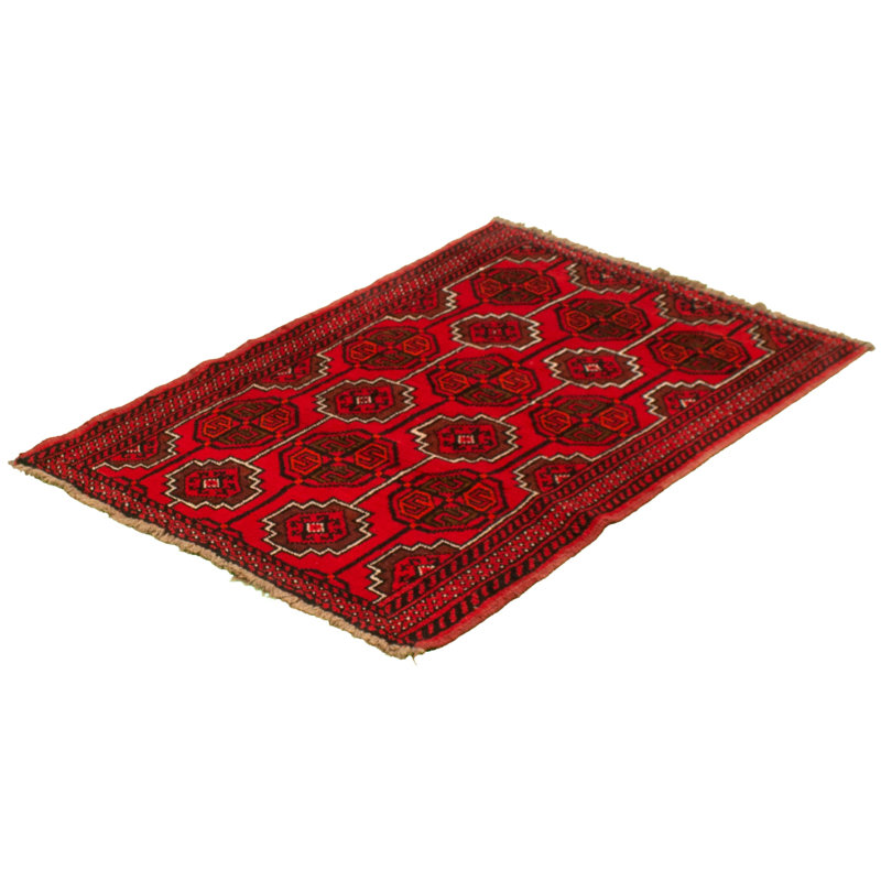 Tapis décoratif en laine noué à la main de conception unique 3 pi 5 po x 5 pi 5 po Bonna