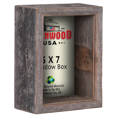 Laraine Weathered Gray Wood Matte Shadow Box Picture Frame
