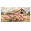Ferme de pivoines par le poulailler II - Art mural pivoines - Art mural traditionnel sur toile-42917784-42917783