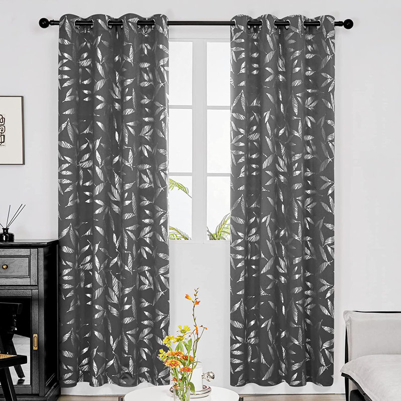 Room Darkening Curtain Pair, 52" W x 84" L, Gray
