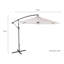  3m Cantilever Parasol Light Grey