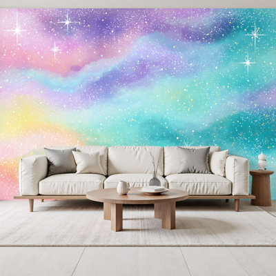 Papier peint adhésif autocollant Rainbow Galaxy