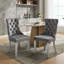 Chaise de salle à manger rembourrée en velours gris American Design