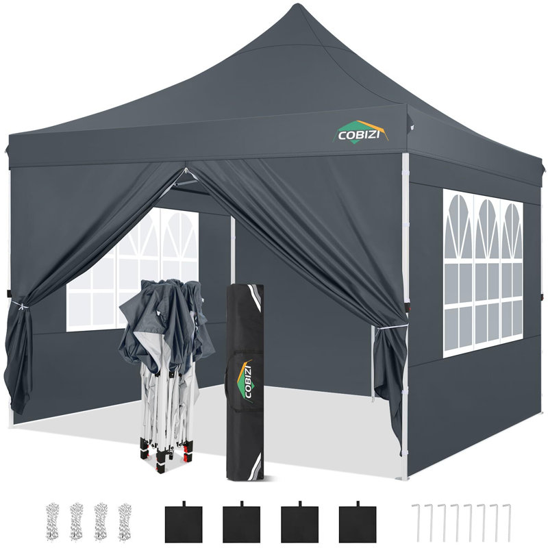 9.5 Ft. W x 9.5 Ft. D Pop-Up Canopy, Grey