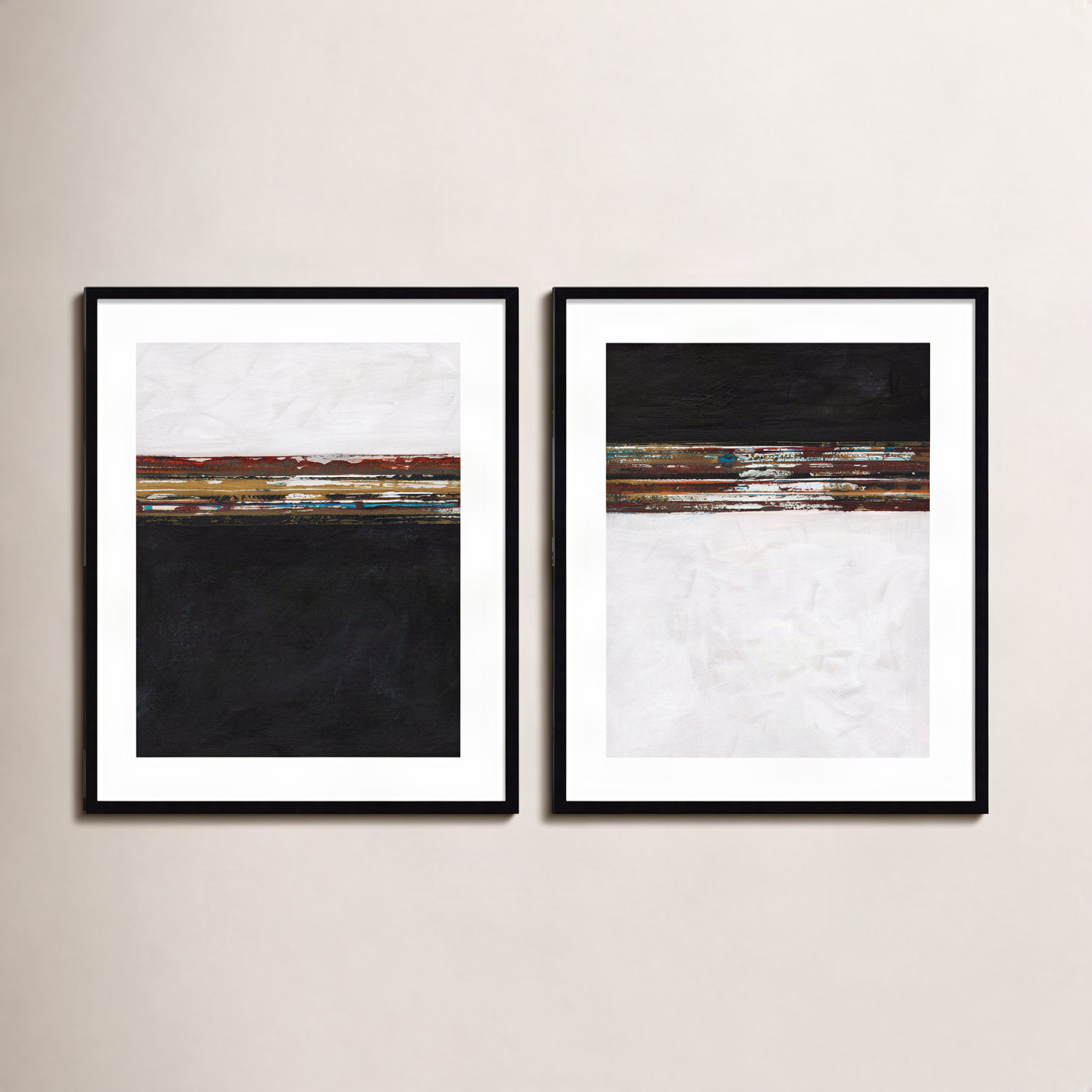 Sonoran "A Sense of Space" 2-Piece Painting Set, Black, 35" H x 59" W