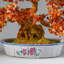 Genuine Carnelian Gemstone Bonsai Tree in Oval Ceramic Pot (11")