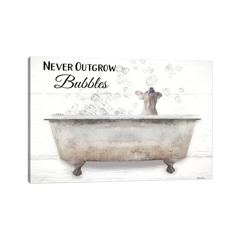 «Never Outgrow Bubbles» par Lori Deiter, reproduction d'art encadrée, Toile tendue, H 18 po x l 26 po x P 1,5 po
