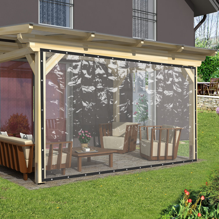 Outdoor Durable Clear Awning Patio Waterproof PVC Curtain YYBUSHER Size: 98.43 H x 236.22 W x 0.02 D