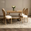 Ensemble de 2 chaises de salle à manger French Country, chaises rembourrées à dossier rond, techniques de tréfilage, pour le salon, la cuisine, le restaurant, beige