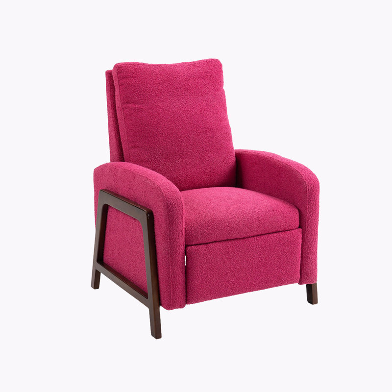 Fauteuil inclinable en tissu Oana, Rose rouge