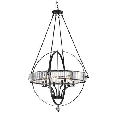 Magellan 12 Sphere Chandelier with Crystal Belt
