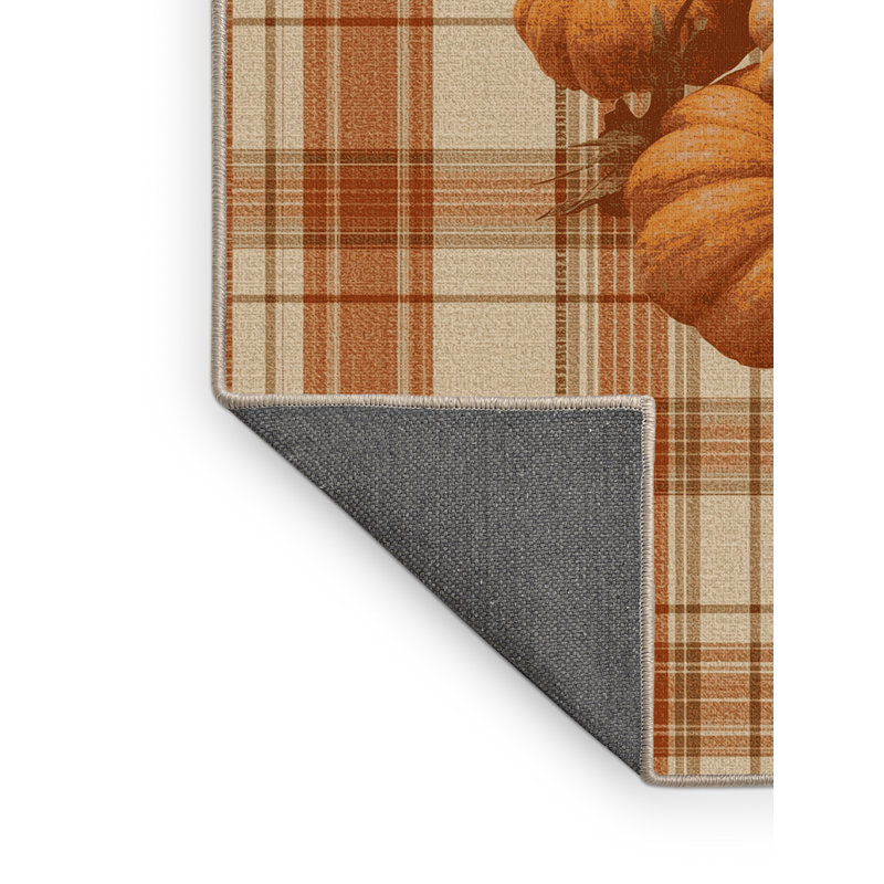 Soft Plush Fanelli Thanksgiving Modern & Contemporary Abstract Area Rug in Brown – Beige Binding, 2x3