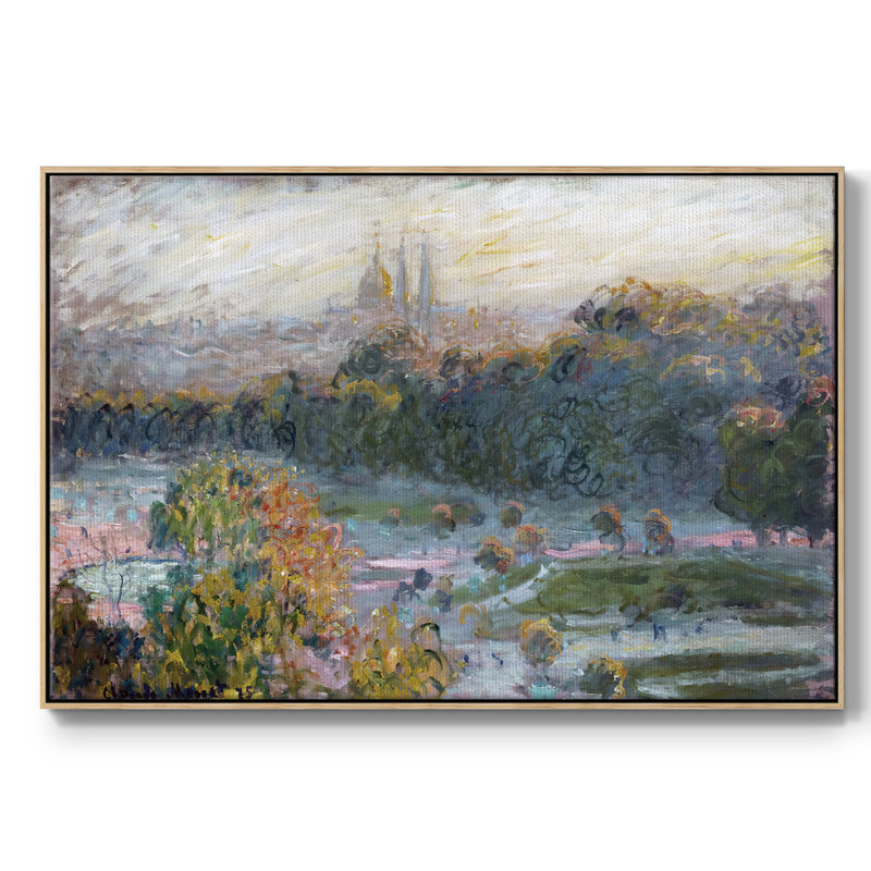 The Tuileries (Study), 1876, reproduction d'art sur toile, Bois naturel, H 27 po x l 41 po x P 2 po