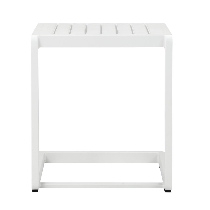 Chris Outdoor Square Side Table, White