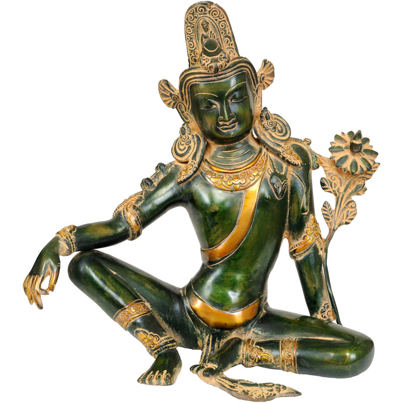 Divinité bouddhiste tibétaine Avalokiteshvara, 20.7"H x 8.8"W x 2.7"D