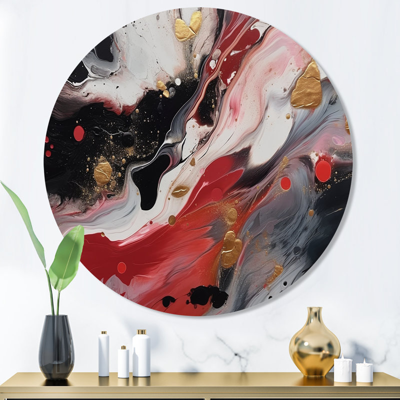 Glam Abstract Wall Decor on Metal, 36" H x 36" W x 1" D