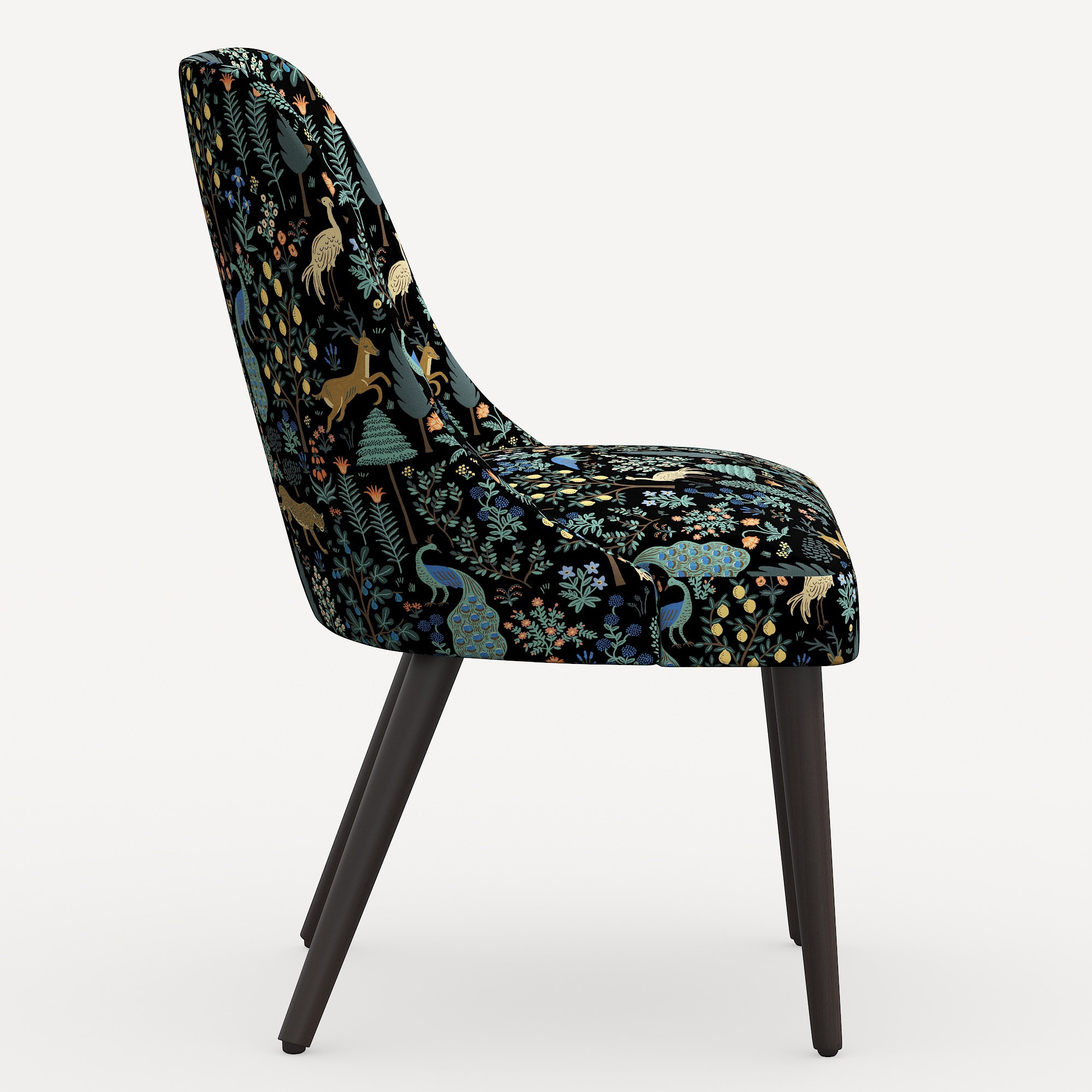 Rifle Paper Co. x Cloth & Company Clare Dining Chair, Black Menagerie