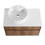 Meuble-lavabo mural de 81 cm (80 cm x 80 cm) avec lavabo en céramique décorative et comptoir plat, 2 portes à fermeture amortie et 1 tiroir, emballage démontable, contreplaqué - BAB3098MOWH-251937642