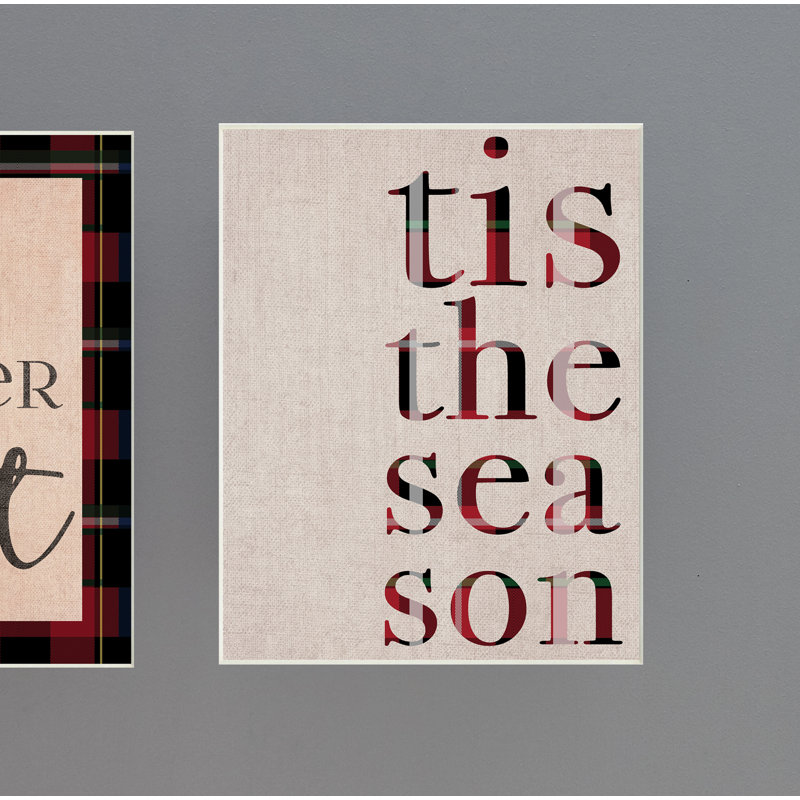 « tis the saison typography », art textuel, Plaque, H 15 po x l 10 po