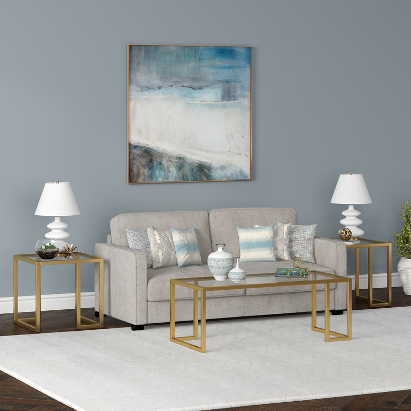 Oscar Sled Coffee Table, Brass